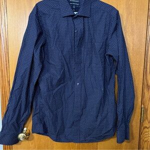 Buttoned Down men’s blue with tiny polka dots long sleeve button‎ up collared M